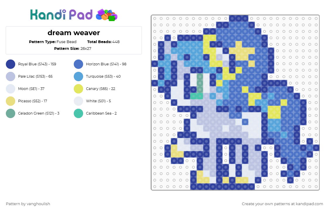 dream weaver - Fuse Bead Pattern by vanghoulish on Kandi Pad - purple,blue,pink