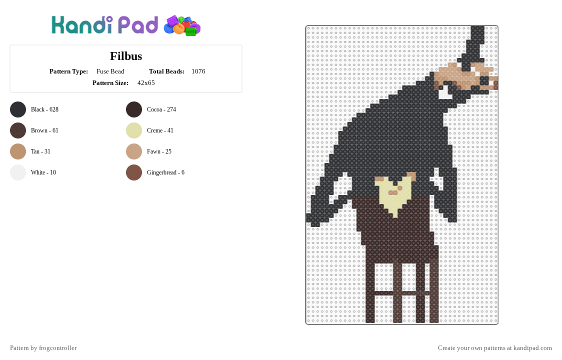 Filbus - Fuse Bead Pattern by frogcontroller on Kandi Pad - analog horror, black, brown, chair, dr nowhere, filbus, horror
