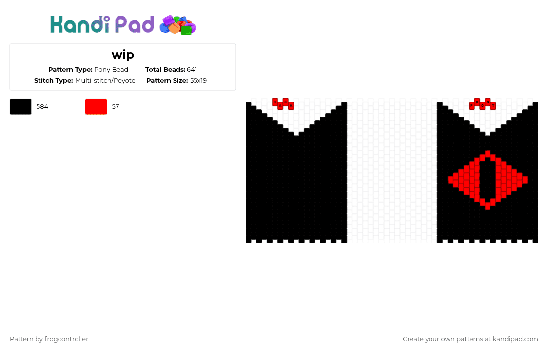 Red Crown cotl (Read description) - Pony Bead Pattern by frogcontroller on Kandi Pad - black, cotl, cute, headband, red, red crown, video game