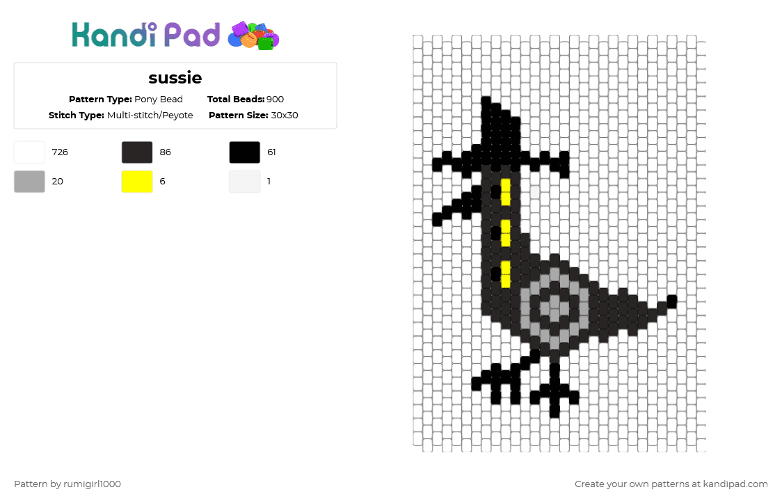 sussie - Pony Bead Pattern by rumigirl1000 on Kandi Pad - white,beige