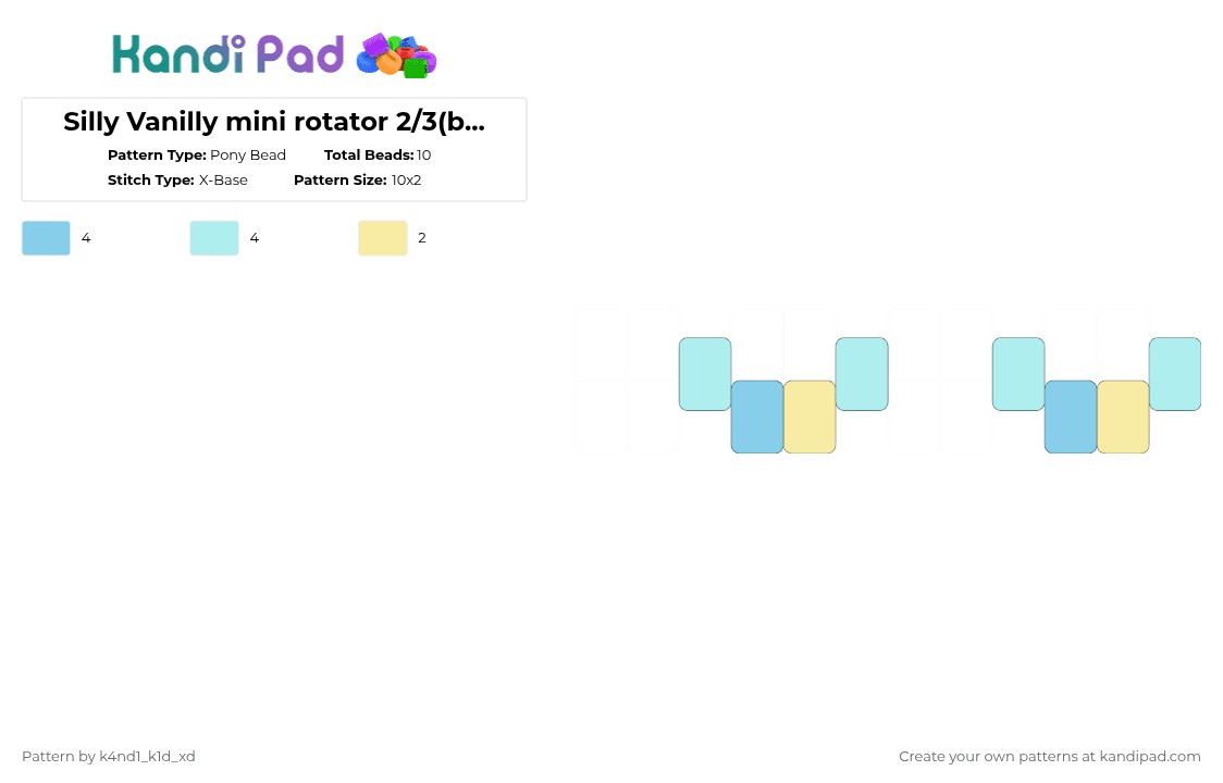Silly Vanilly mini rotator 2/3(bumpers) - Pony Bead Pattern by k4nd1_k1d_xd on Kandi Pad - 