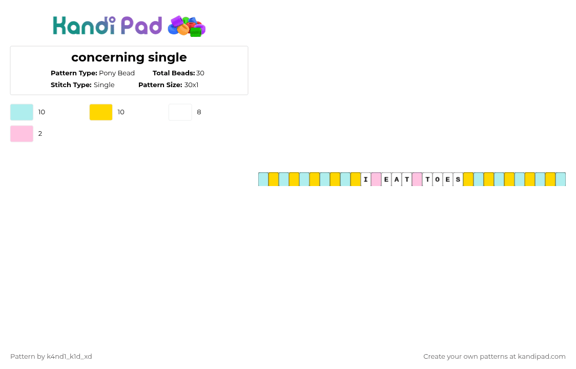 concerning single - Pony Bead Pattern by k4nd1_k1d_xd on Kandi Pad - toes,abstract,light blue,yellow
