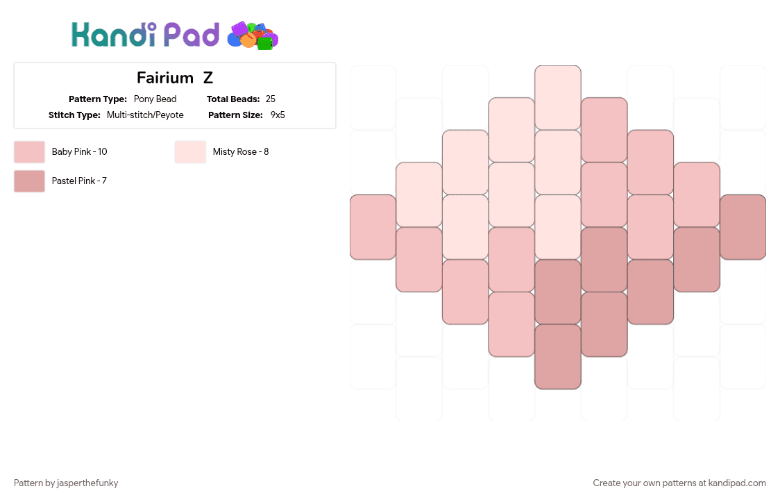 Fairium  Z - Pony Bead Pattern by jasperthefunky on Kandi Pad - beige, pokemon, pokemon sun and moon, white