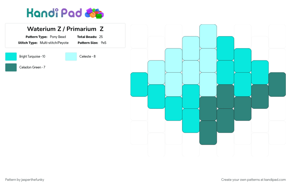 Waterium Z / Primarium  Z - Pony Bead Pattern by jasperthefunky on Kandi Pad - 