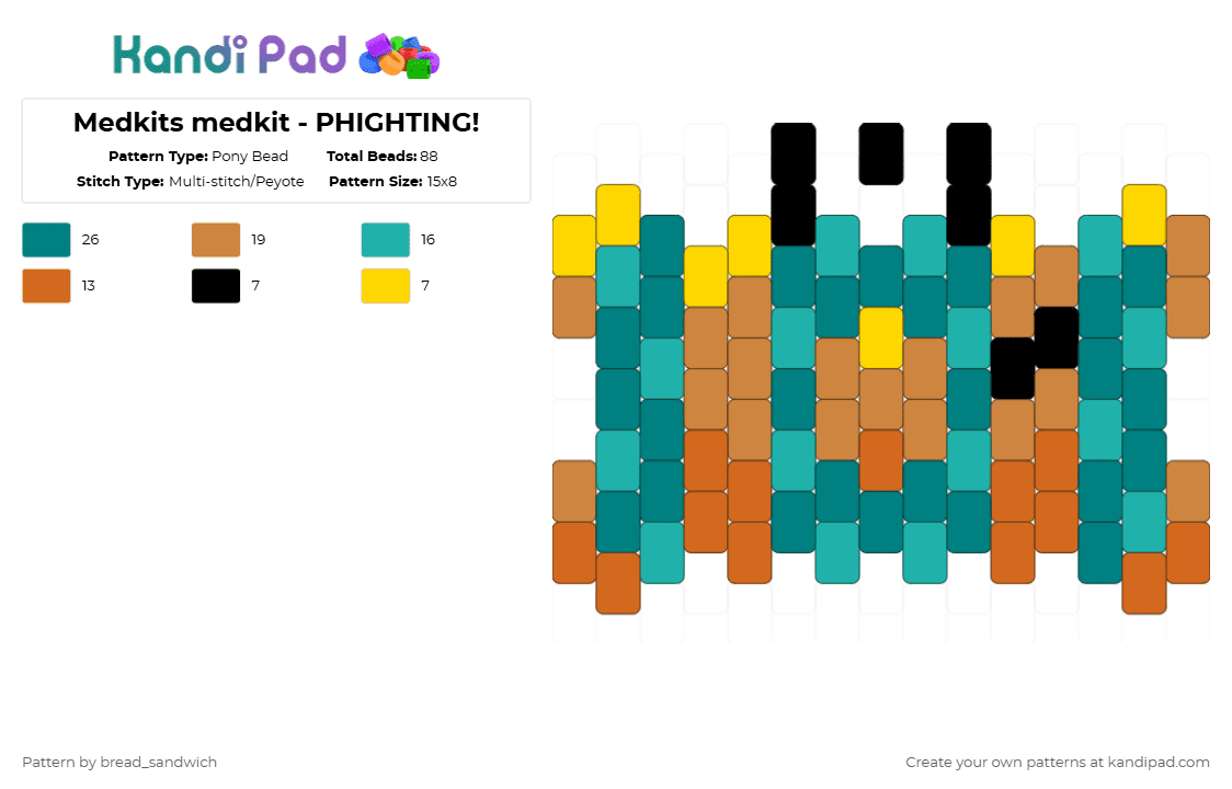 Medkits medkit - PHIGHTING! - Pony Bead Pattern by bread_sandwich on Kandi Pad - teal,orange
