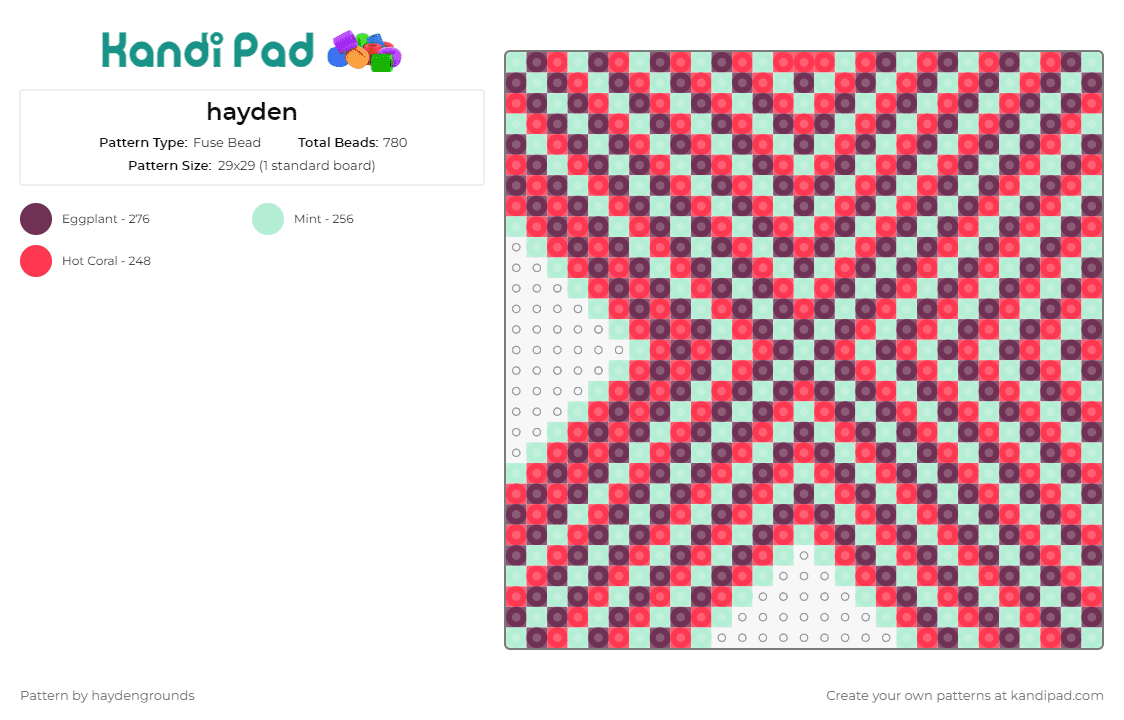 hayden - Fuse Bead Pattern by haydengrounds on Kandi Pad - frank stella,colorful