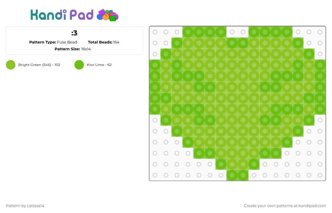 :3 Fuse Bead Pattern - Kandi Pad | Kandi Patterns, Fuse Bead Patterns ...