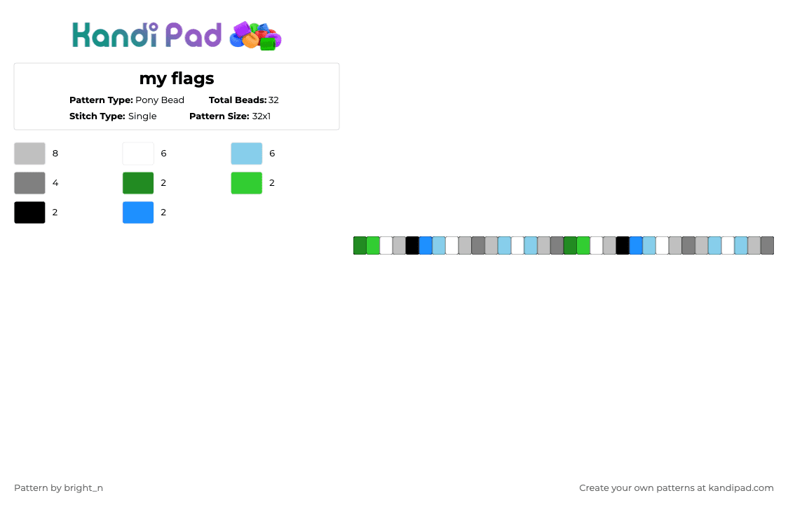 my flags - Pony Bead Pattern by bright_n on Kandi Pad - beige,light blue,aromantic,fraysexual,demiboy,pride