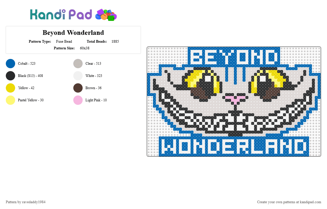 Beyond Wonderland - Fuse Bead Pattern by ravedaddy1984 on Kandi Pad - blue,beige
