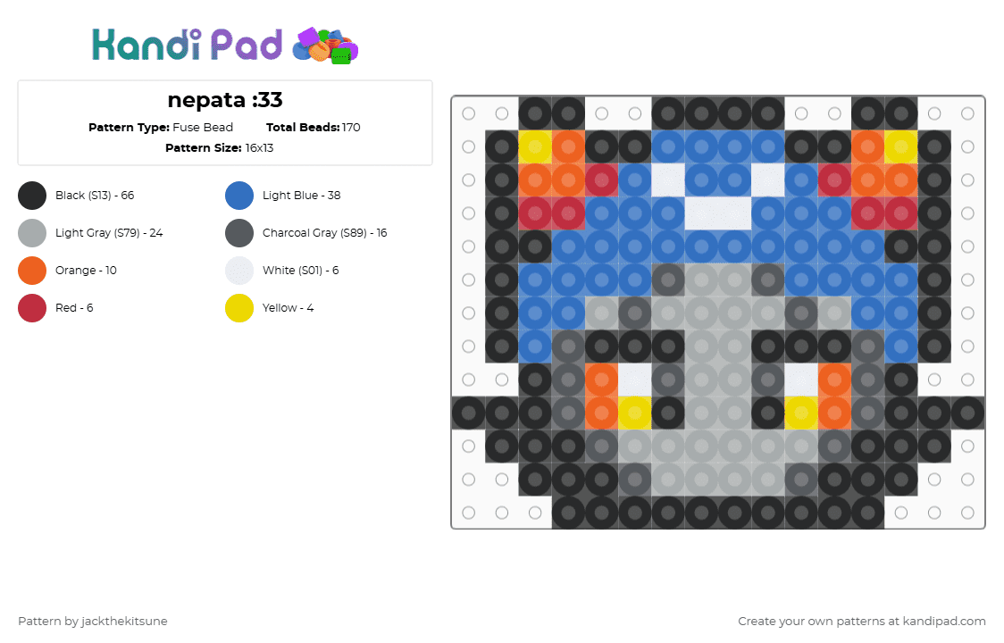 nepata :33 - Fuse Bead Pattern by jackthekitsune on Kandi Pad - blue,gray,homestuck