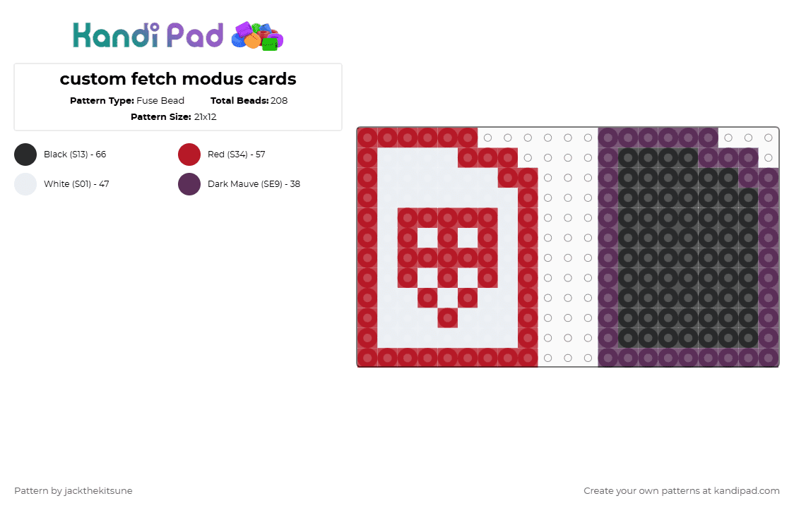 Homestuck Fetch Modus Custom fetch modus cards Fuse Bead Pattern - Kandi Pad | Kandi Patterns ...