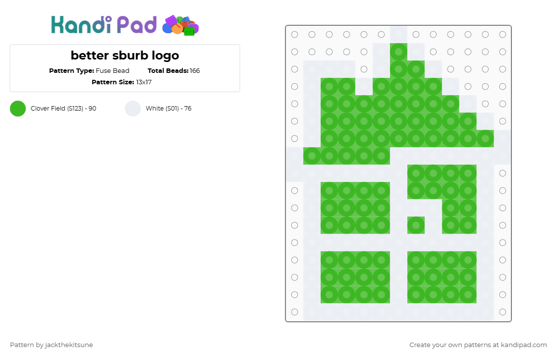 better sburb logo - Fuse Bead Pattern by jackthekitsune on Kandi Pad - green,white