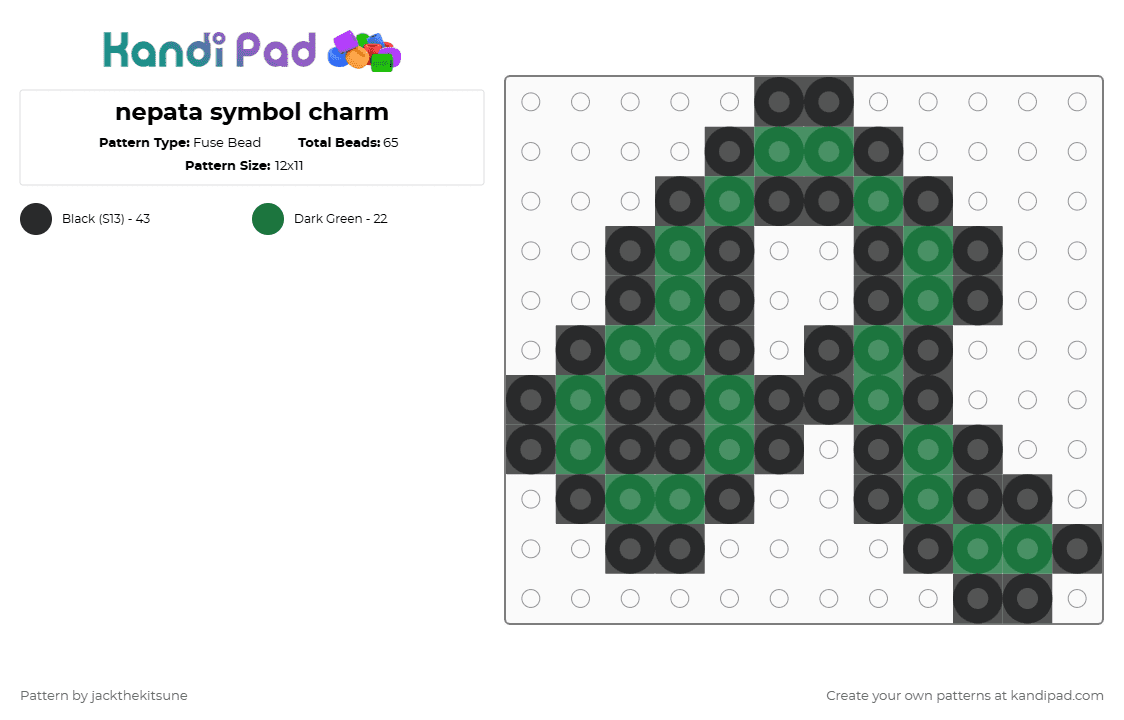 nepata symbol charm - Fuse Bead Pattern by jackthekitsune on Kandi Pad - green,black,homestuck