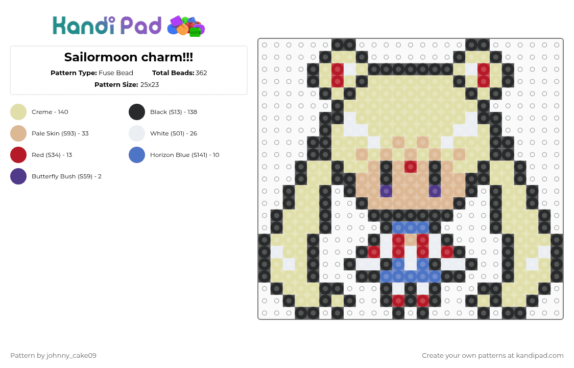 Sailormoon charm!!! - Fuse Bead Pattern by deleted_user_636862 on Kandi Pad - yellow