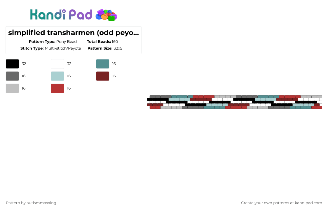 (large) simplified transharmen (odd peyote stitch) - Pony Bead Pattern by autismmaxxing on Kandi Pad - gray,brown,red,colorful,transharmed n transharmful,we dont support nc harm,transids are valid though,transharmen n transhaten umbs,transid pride cuff,radqueer umbrella i believe,pro rq transidentity