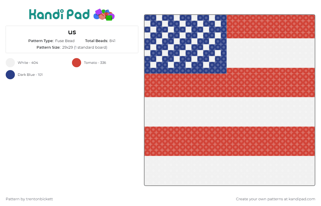 us - Fuse Bead Pattern by trentonbickett on Kandi Pad - united states,usa,flags,country