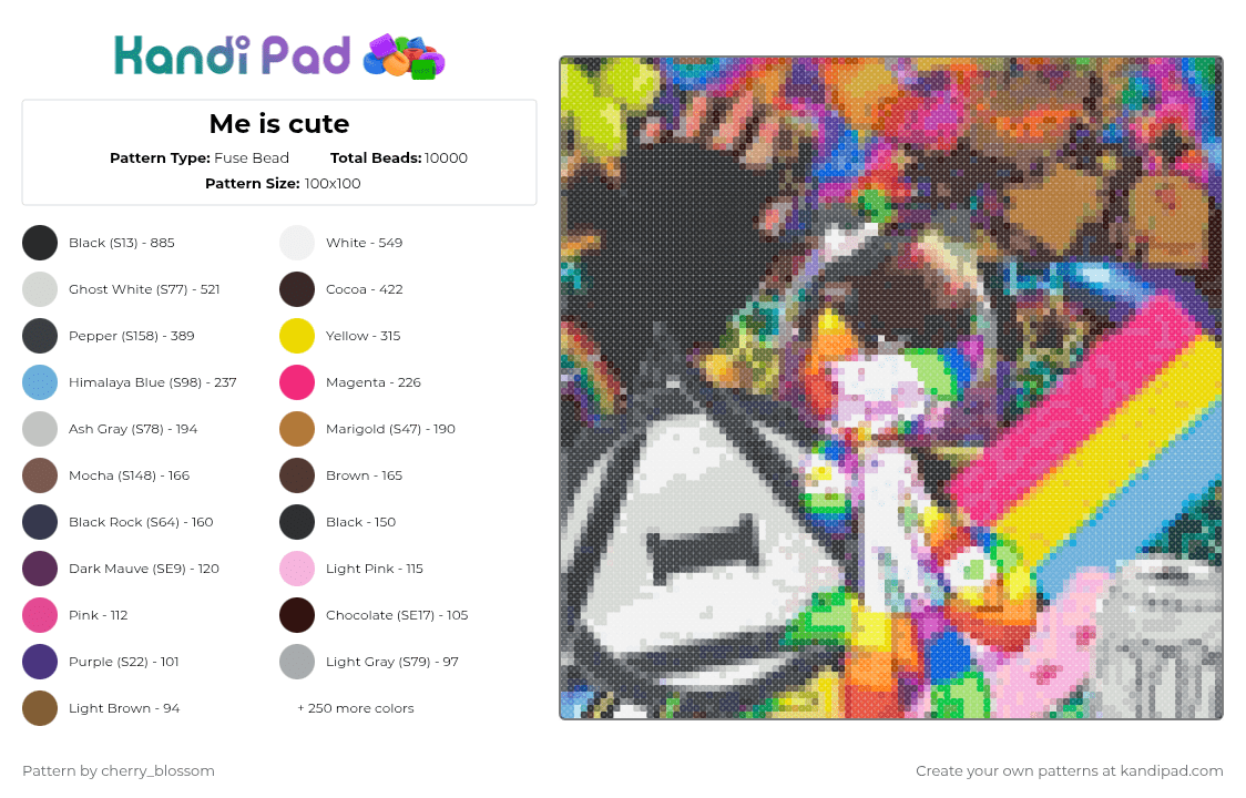 Me is cute - Fuse Bead Pattern by cherry_blossom on Kandi Pad - 