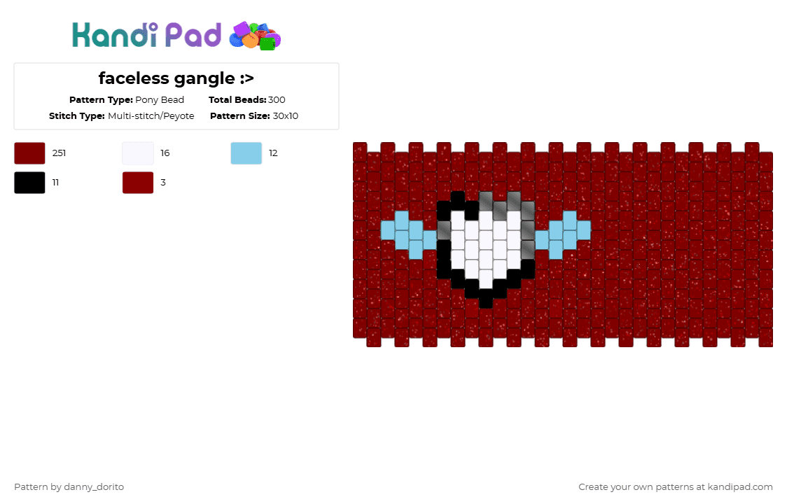 faceless gangle :> - Pony Bead Pattern by deleted_user_940282 on Kandi Pad - brown,tadc,theamazingdigitalcircus