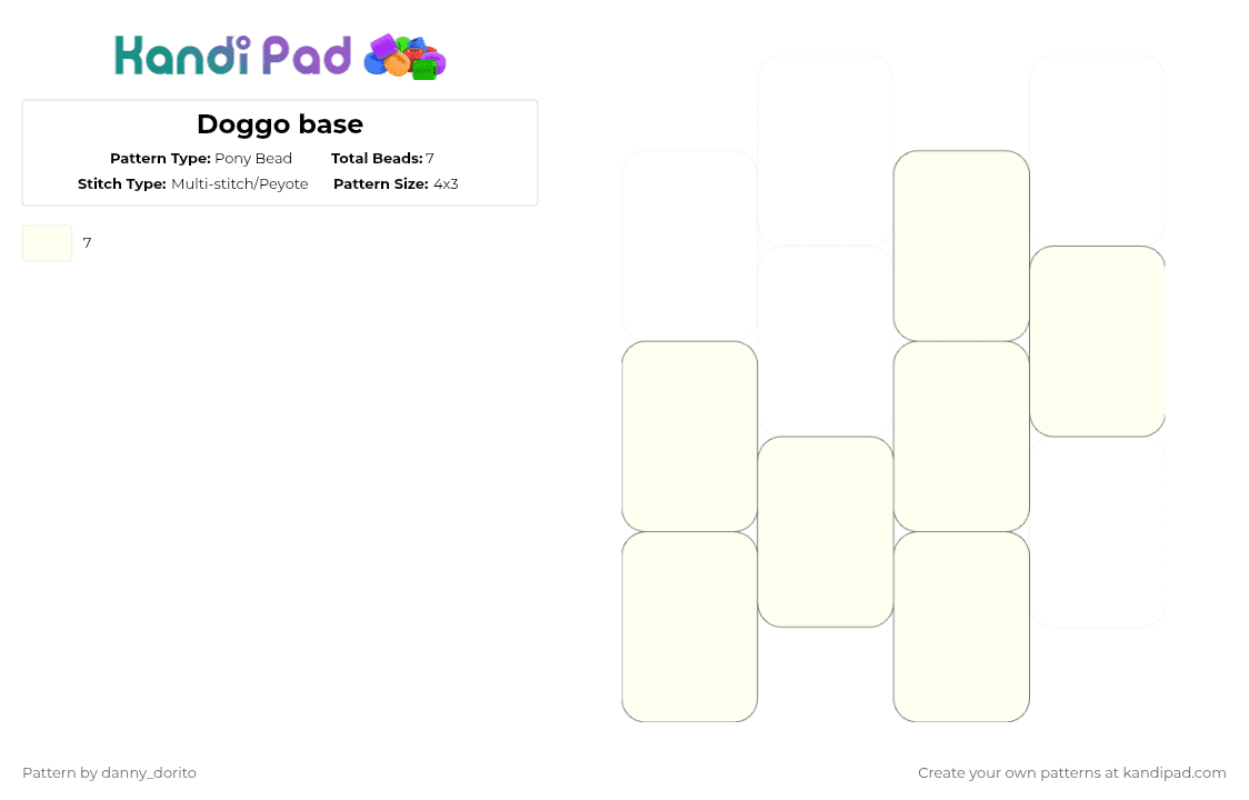 Doggo base - Pony Bead Pattern by deleted_user_940282 on Kandi Pad - white