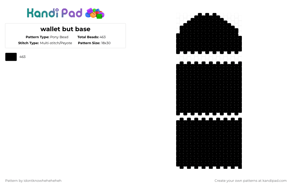 wallet but base - Pony Bead Pattern by idontknowheheheheh on Kandi Pad - black