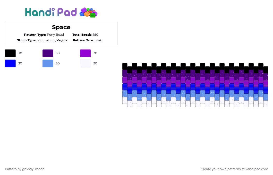 Space - Pony Bead Pattern by ghxstly_moon on Kandi Pad - purple