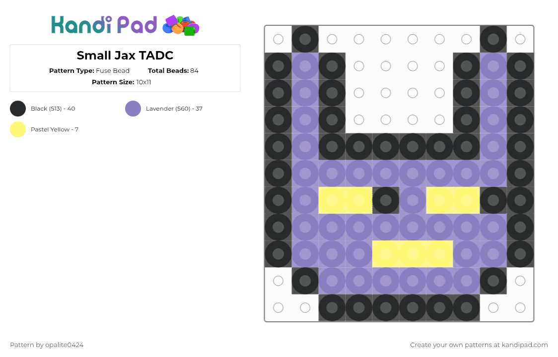 Small Jax TADC - Fuse Bead Pattern by opalite0424 on Kandi Pad - pink
