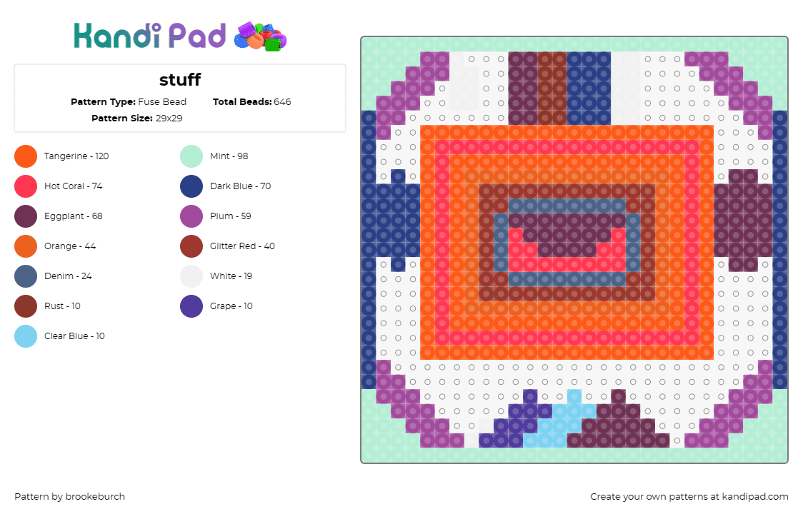 stuff - Fuse Bead Pattern by brookeburch on Kandi Pad - frank stella,colorful