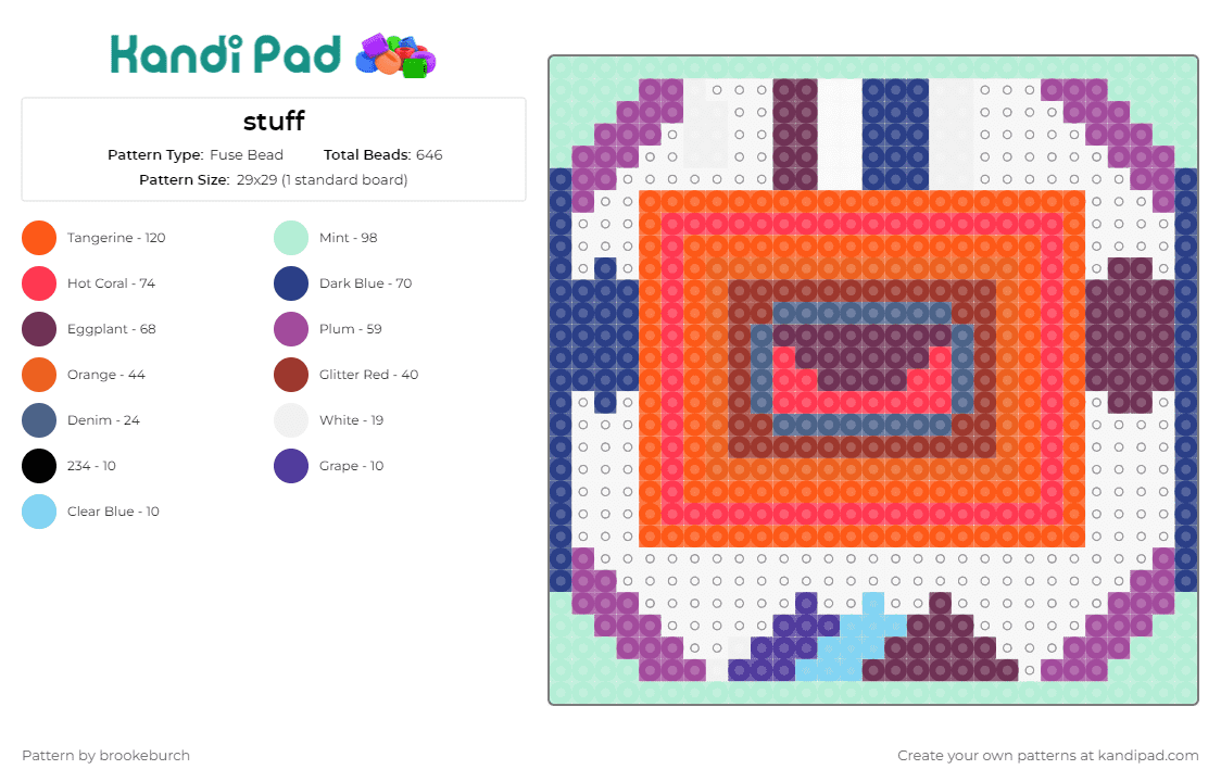 stuff - Fuse Bead Pattern by brookeburch on Kandi Pad - frank stella,colorful