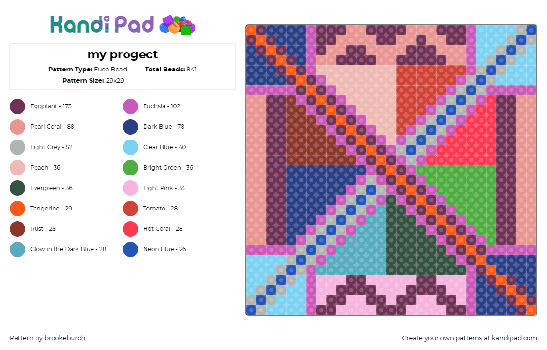 my progect - Fuse Bead Pattern by brookeburch on Kandi Pad - frank stella,colorful