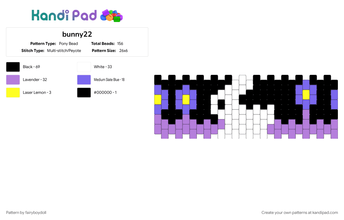 Moonlit Bunny Cuff /Small 26 - Pony Bead Pattern by fairyboydoll on Kandi Pad - bunny, nature