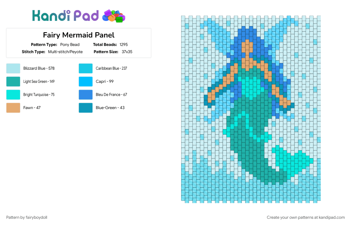 Fairy Mermaid Panel - Pony Bead Pattern by fairyboydoll on Kandi Pad - fairy, mermaid