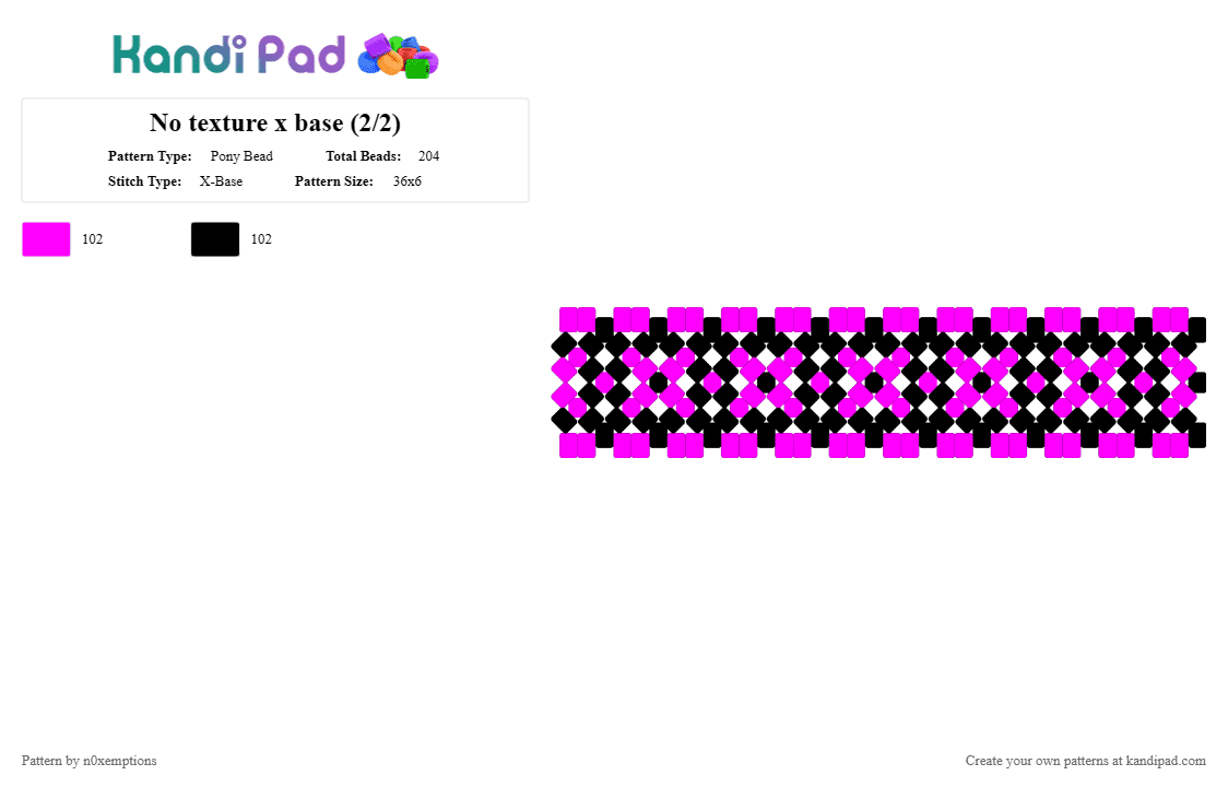 No texture x base (2/2) - Pony Bead Pattern by n0xemptions on Kandi Pad - pink,black,no texture,purple,checker,checkered