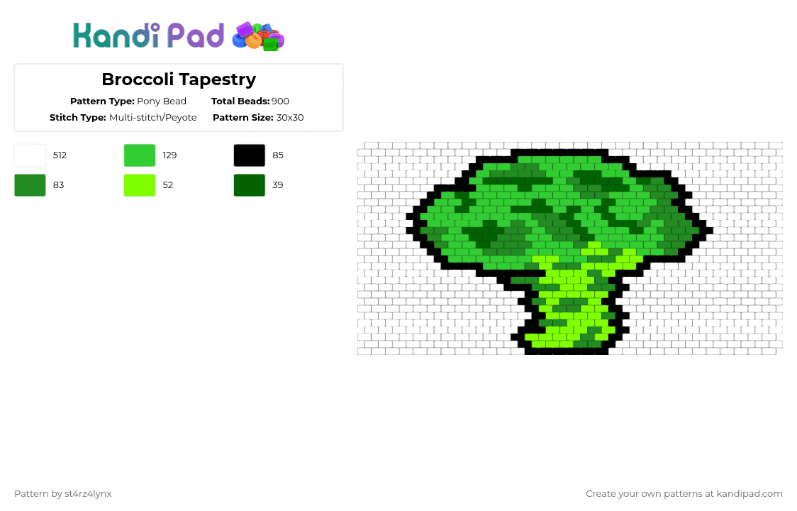 Broccoli Tapestry - Pony Bead Pattern by st4rz4lynx on Kandi Pad - all green, broccoli, dark green, food, green, light green, mini tree, vegatable, white