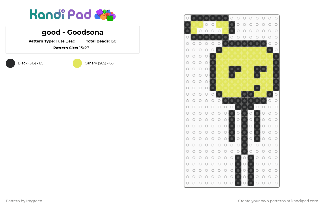 good - Goodsona - Fuse Bead Pattern by imgreen on Kandi Pad - black, osc, yellow