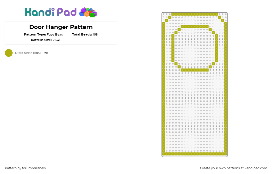 Door Hanger Pattern - Fuse Bead Pattern by forummilisnew on Kandi Pad - door hanger,template,home decor,entrance,personalized