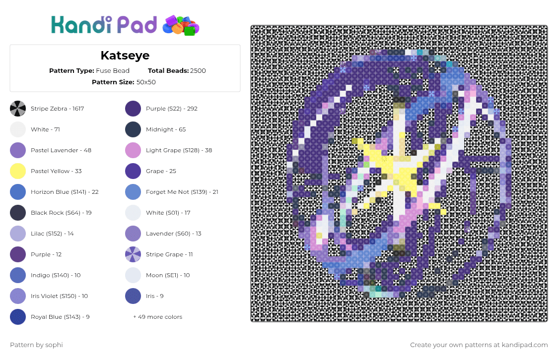 Katseye - Fuse Bead Pattern by sophi on Kandi Pad - black,pink,purple,blue