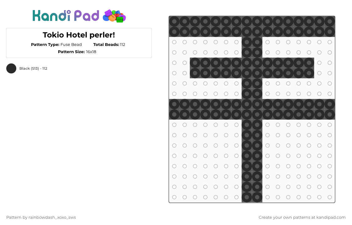 Tokio Hotel perler! - Kandi Pad | Kandi Patterns, Fuse Bead