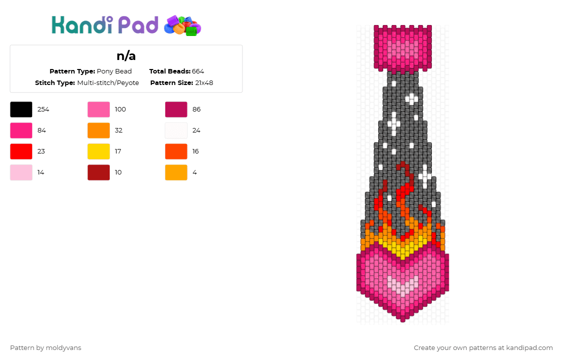 n/a - Pony Bead Pattern by moldyvans on Kandi Pad - pink