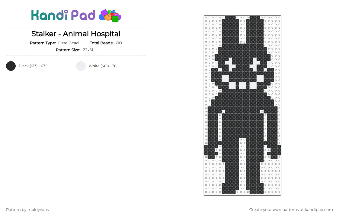 Stalker - Animal Hospital - Fuse Bead Pattern by moldyvans on Kandi Pad - black,animal hospital
