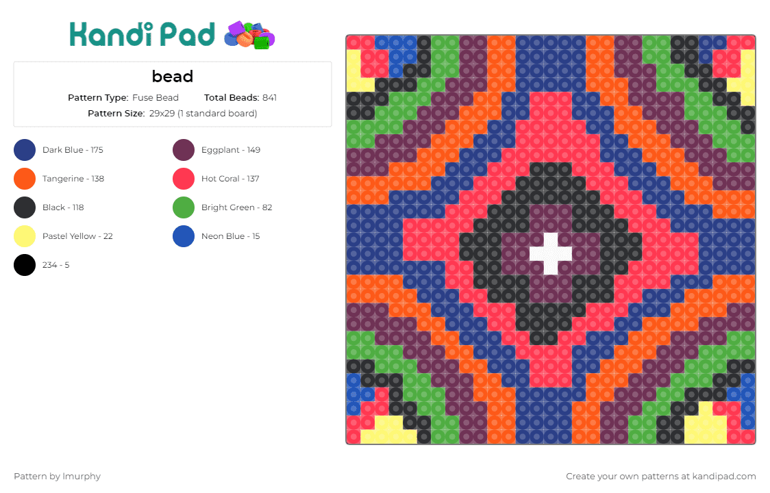 bead - Fuse Bead Pattern by lmurphy on Kandi Pad - frank stella,colorful