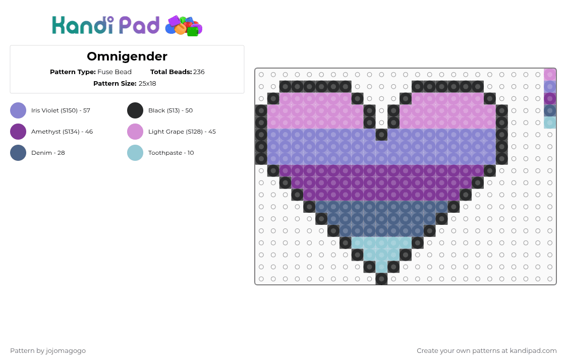 Omnigender - Fuse Bead Pattern by jojomagogo on Kandi Pad - pink,blue