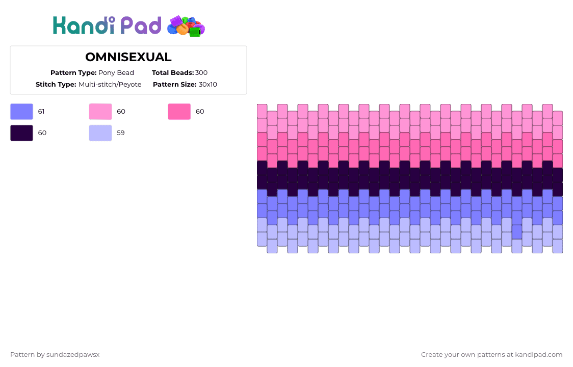 OMNISEXUAL - Pony Bead Pattern by deleted_user_47501 on Kandi Pad - pink