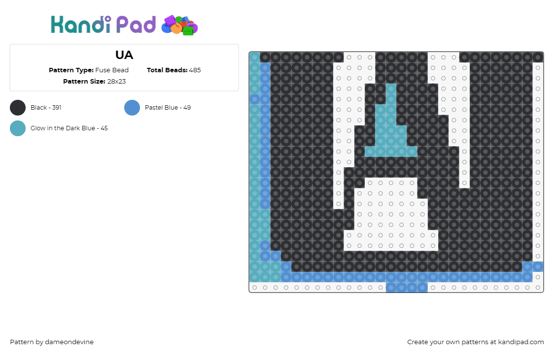 UA - Fuse Bead Pattern by dameondevine on Kandi Pad - 