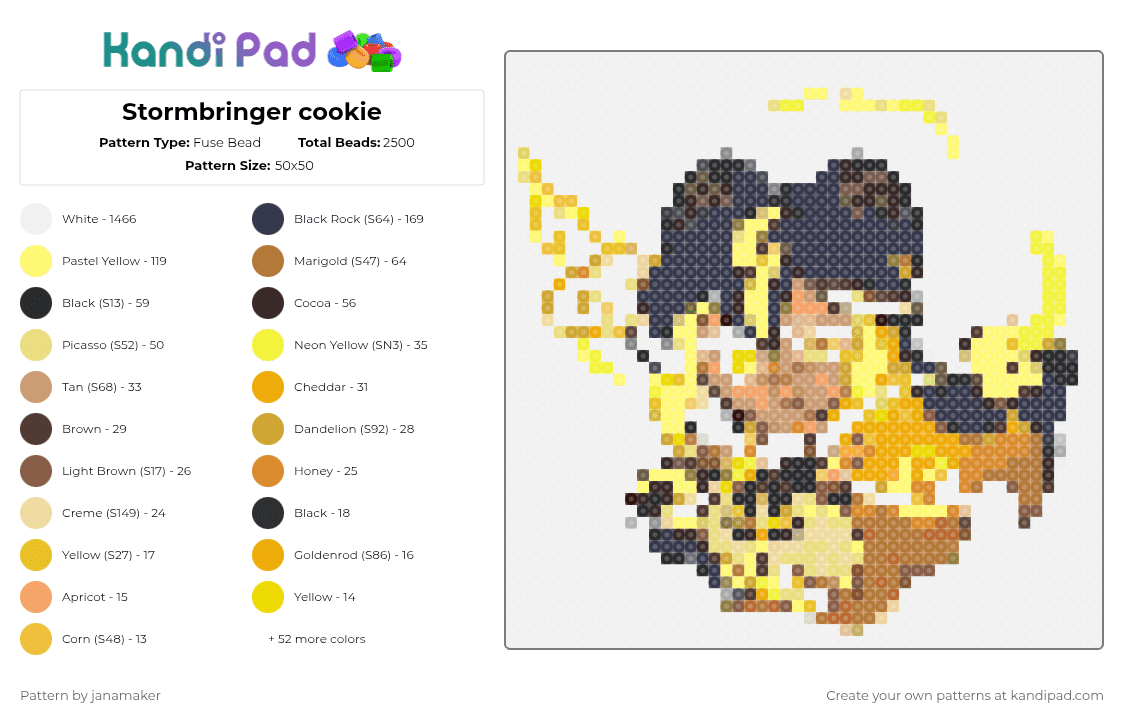Stormbringer cookie - Fuse Bead Pattern by janamaker on Kandi Pad - crk,stormbringer