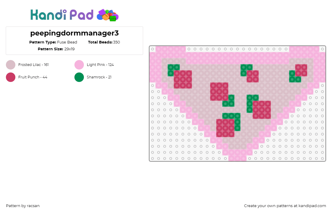 peepingdormmanager3 - Fuse Bead Pattern by racsan on Kandi Pad - peeping dorm manager,video game,bikini,underwear,strawberries