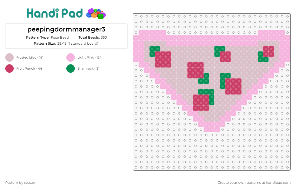 peepingdormmanager3 - Fuse Bead Pattern by racsan on Kandi Pad - peeping dorm manager,video game,bikini,underwear,strawberries