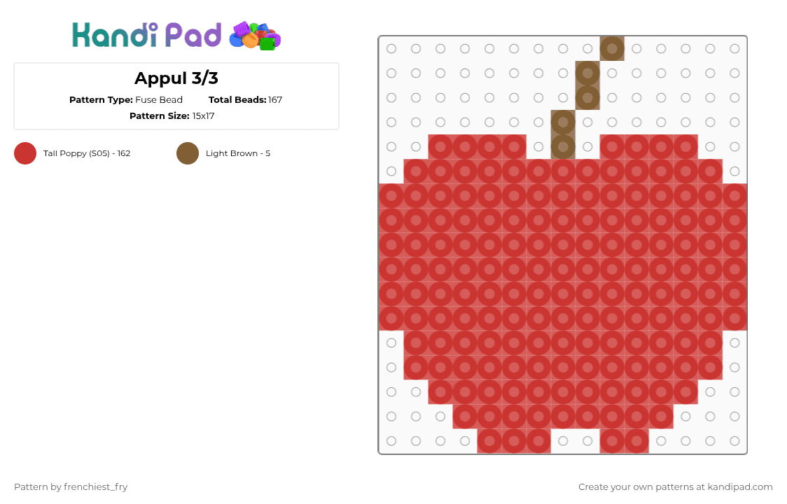 Appul 3/3 - Fuse Bead Pattern by snail-with-hats on Kandi Pad - life series,appul