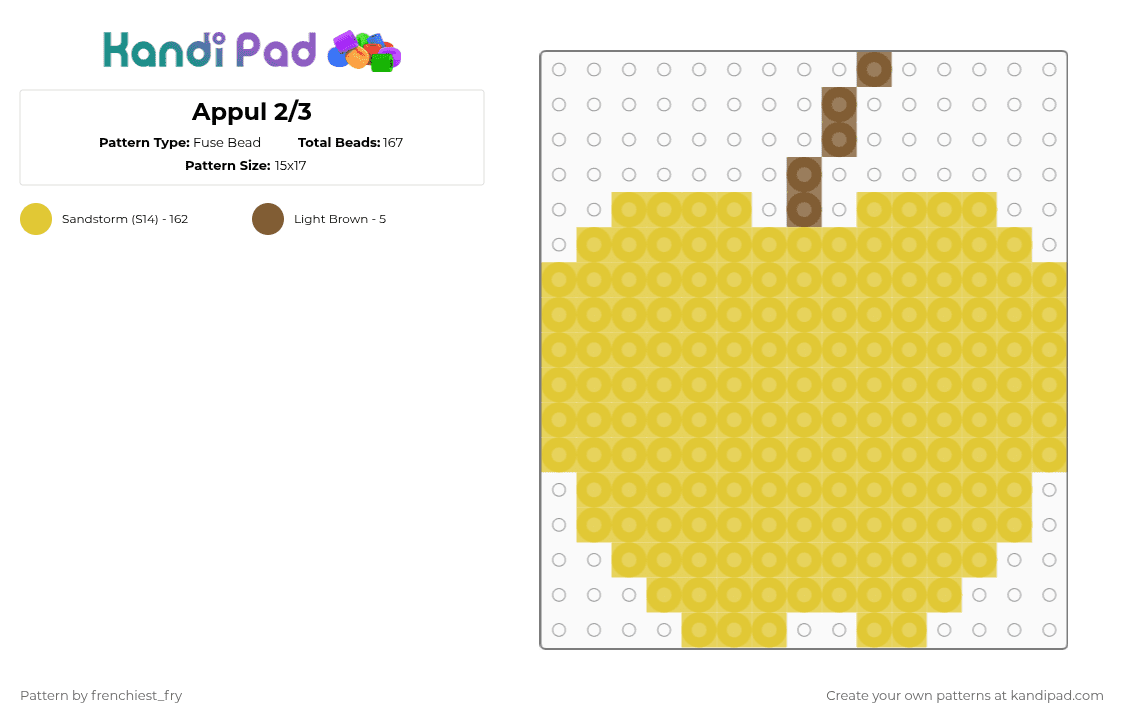 Appul 2/3 - Fuse Bead Pattern by snail-with-hats on Kandi Pad - life series,appul