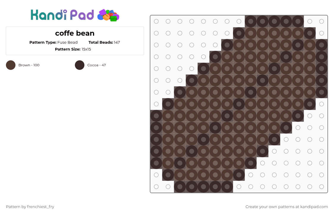 coffe bean - Fuse Bead Pattern by snail-with-hats on Kandi Pad - 