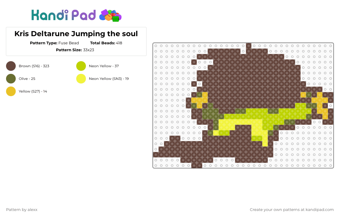 Kris Deltarune Jumping the soul - Fuse Bead Pattern by alexx on Kandi Pad - deltarune,krisdreemur,krisdeltarune,deltarunechapter4